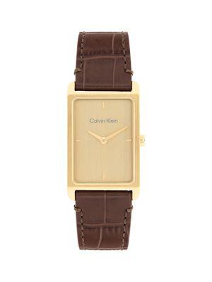 Rectangle Dial Leather Strap Watch | Calvin Klein by CALVIN KLEIN