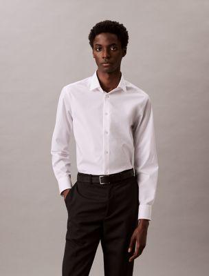 Refined Cotton Stretch Slim Fit Dress Shirt by CALVIN KLEIN