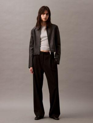 Refined Leather Biker Jacket by CALVIN KLEIN