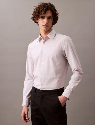 Refined Stretch Micro Stripe Classic Button-Down Shirt by CALVIN KLEIN