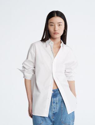 Relaxed Cotton Button-Down Shirt by CALVIN KLEIN