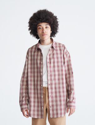 Relaxed Fit Plaid Button-Down Shirt by CALVIN KLEIN
