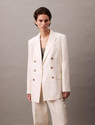 Relaxed Linen Blend Blazer + Pleated Pants | Calvin Klein by CALVIN KLEIN