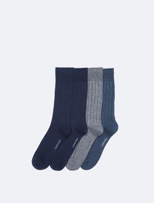 Rib Logo 4-Pack Dress Socks | Calvin Klein by CALVIN KLEIN