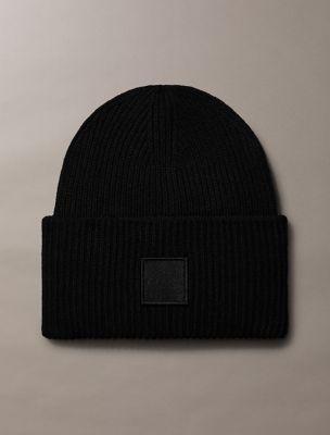 Ribbed Monogram Logo Badge Beanie | Calvin Klein by CALVIN KLEIN