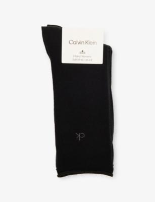 Rolltop Stretch-Cotton Socks Pack of Three by CALVIN KLEIN
