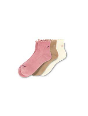 Ruffle Cushion Quarter 3-Pack Socks | Calvin Klein by CALVIN KLEIN