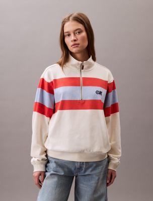 Rugby Jersey Quarter Zip Sweatshirt by CALVIN KLEIN