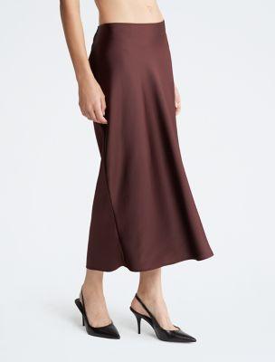 Satin Midi Skirt by CALVIN KLEIN