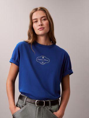 Script Foil Logo Graphic Boxy T-Shirt by CALVIN KLEIN