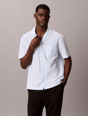 Seersucker Relaxed Sleep Button-Down Shirt by CALVIN KLEIN