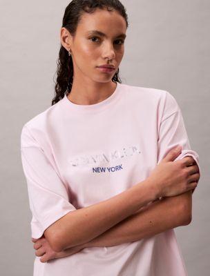 Sequin Logo Graphic Relaxed T-Shirt by CALVIN KLEIN