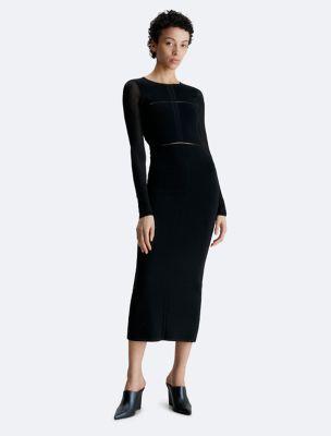 Sheer Cut Out Back Maxi Dress by CALVIN KLEIN