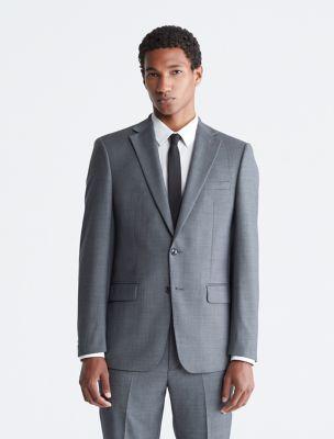 Slim Fit Heather Grey Suit Jacket by CALVIN KLEIN