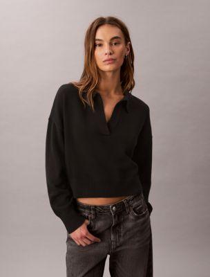 Smooth Cotton Polo Sweater by CALVIN KLEIN