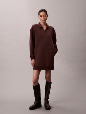 Smooth Mini Polo Sweatshirt Dress by CALVIN KLEIN