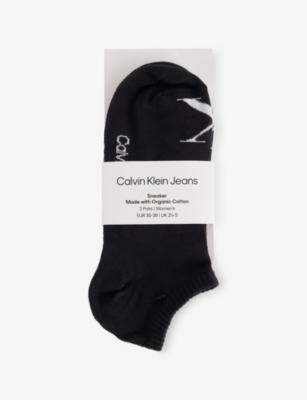 Sneaker Brand-Print Pack Of Two Stretch-Cotton Blend Socks by CALVIN KLEIN