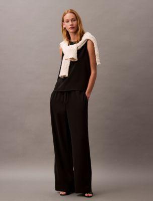 Solid Crewneck Shell Tank + Flowing Pull-On Pants | Calvin Klein by CALVIN KLEIN