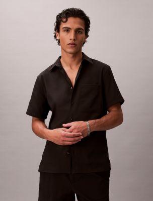 Solid Seersucker Classic Button-Down Shirt by CALVIN KLEIN