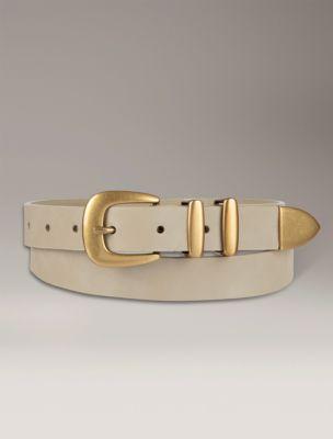 Solid Square Buckle Belt by CALVIN KLEIN