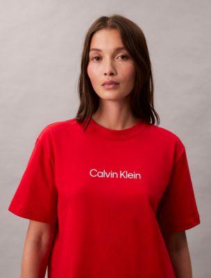 Standard Logo Boxy Fit Crewneck T-Shirt by CALVIN KLEIN