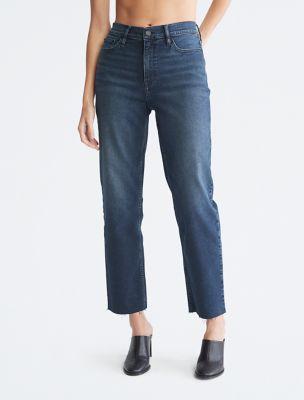 Straight Fit High Rise Ankle Jeans by CALVIN KLEIN