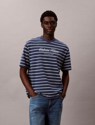 Stripe Logo Graphic Relaxed T-Shirt by CALVIN KLEIN