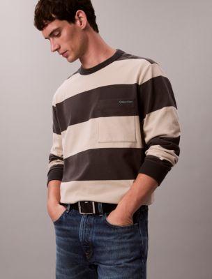 Stripe Relaxed Long Sleeve T-Shirt by CALVIN KLEIN