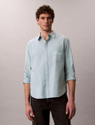 Stripe Slim Relaxed Button-Down Shirt by CALVIN KLEIN