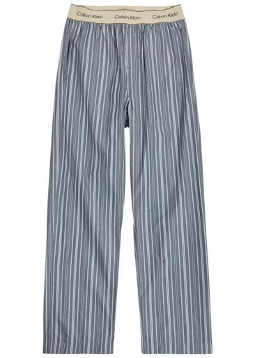 Striped cotton-poplin pyjama trousers by CALVIN KLEIN