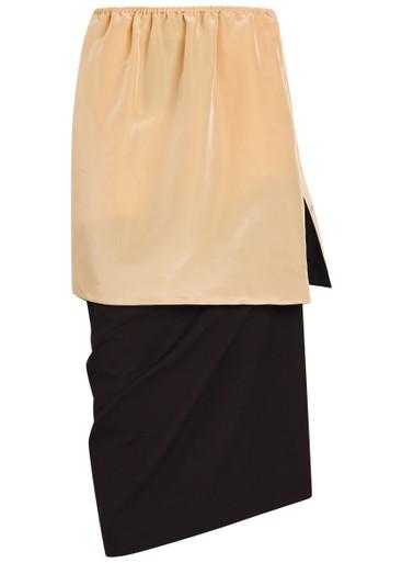 Sully layered wool and silk-blend midi skirt by CALVIN KLEIN