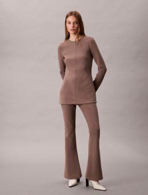 Tailored Knit Flared Pull-On Pants by CALVIN KLEIN