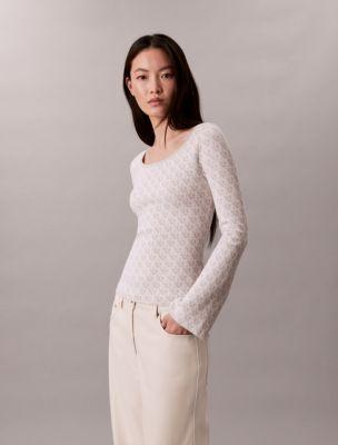 Tech Knit Allover Monogram Sweater by CALVIN KLEIN
