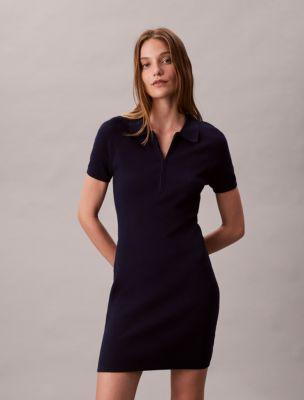 Tech Knit Polo Dress by CALVIN KLEIN
