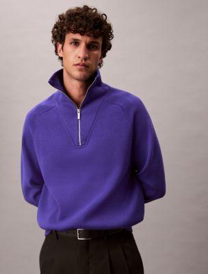 Tech Knit Quarter Zip Sweater by CALVIN KLEIN