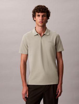 Tech Pique Zip Polo Shirt by CALVIN KLEIN