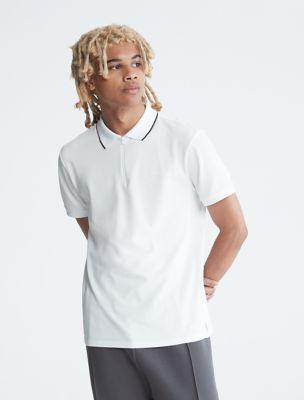 Tech Zip Tipped Polo Shirt by CALVIN KLEIN