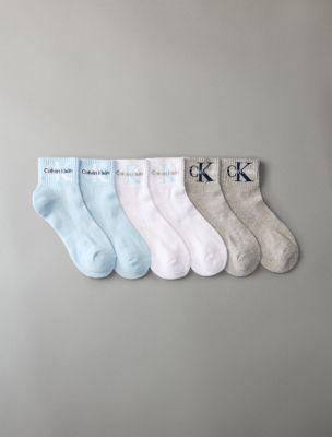 Terry Athletic Monogram Logo 6-Pack Quarter Socks | Calvin Klein by CALVIN KLEIN