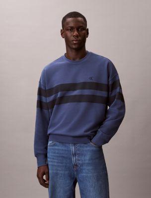 Terry Stripe Relaxed Sweatshirt by CALVIN KLEIN