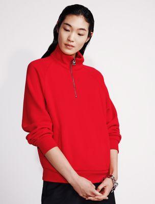 Terry Zip Polo Sweatshirt by CALVIN KLEIN