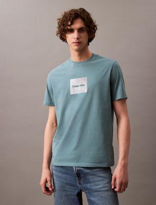 Textured Box Graphic Classic Crewneck T-Shirt by CALVIN KLEIN