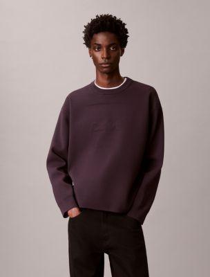 Textured Logo Graphic Relaxed Sweater by CALVIN KLEIN