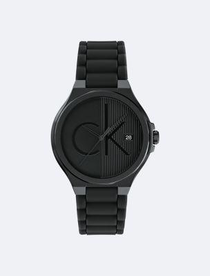 Textured Monogram Logo Dial Silicone Strap Watch | Calvin Klein by CALVIN KLEIN