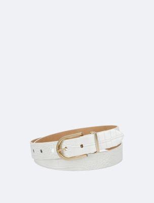 Textured Round Buckle Belt by CALVIN KLEIN