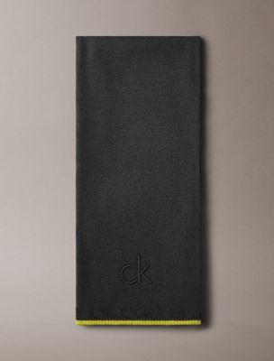 Tipped Embossed Logo Scarf | Calvin Klein by CALVIN KLEIN