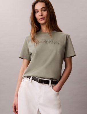 Tonal Embossed Classic Logo Tee by CALVIN KLEIN