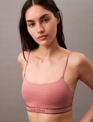 Tonal Logo Cotton Lightly Lined Bralette by CALVIN KLEIN