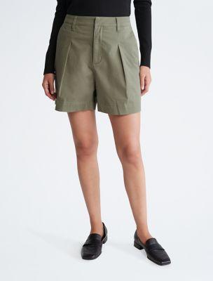 Twill Pleated 5-Inch Shorts by CALVIN KLEIN