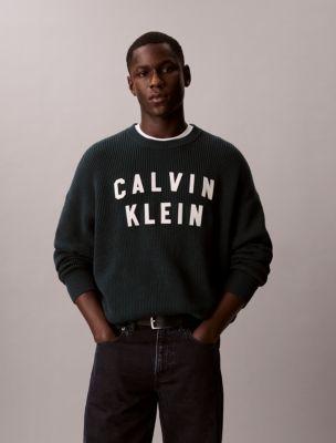Varsity Logo Graphic Relaxed Sweater by CALVIN KLEIN