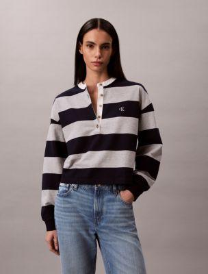 Varsity Stripe Henley Top by CALVIN KLEIN